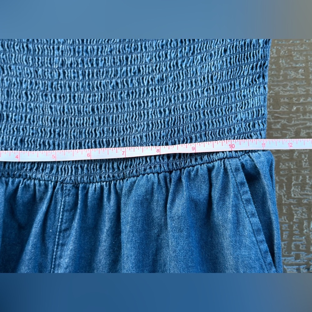 🦋 Francesca’s Blue Rain Wide-Leg Denim Jumpsuit - Picture 9 of 11